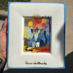 Goebel Rosina Wachtmeister Romantico Glass Cat Picture Cat Decor